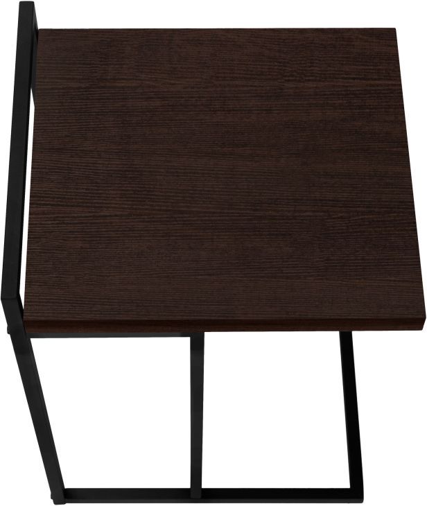 Monarch Specialties Inc. Espresso 25"H Accent Table with Silver Base-1