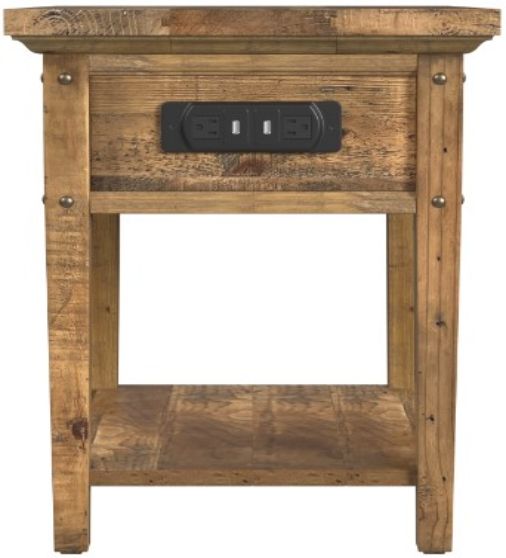 Null Furniture Hayden Valley Sandstone Charging Chairside Table-2