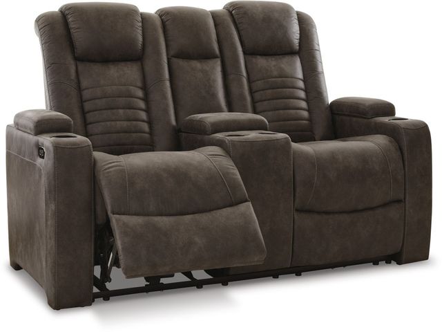 Signature Design by Ashley® Soundcheck Earth Power Reclining Loveseat with Console-1