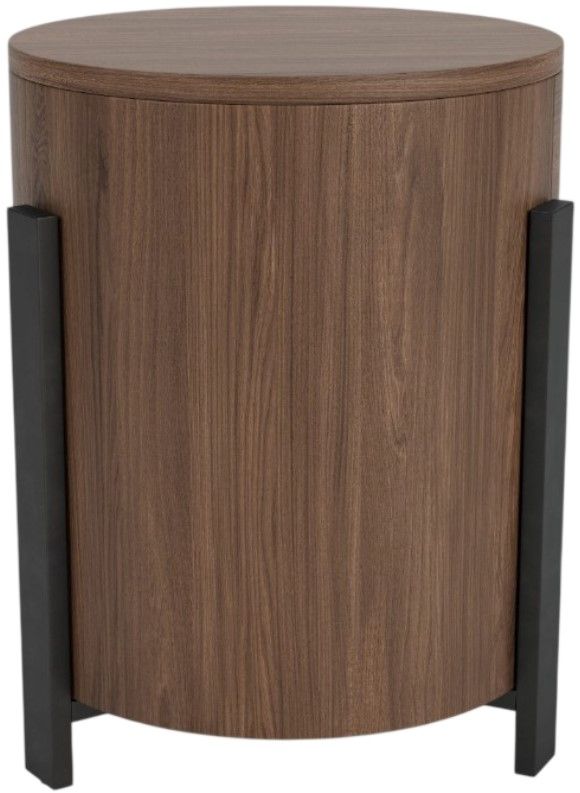 Riverside Furniture Nova Asbury Walnut Chairside Table with Dark Bronze Base-4