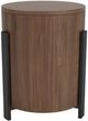 Riverside Furniture Nova Asbury Walnut Chairside Table with Dark Bronze Base-4