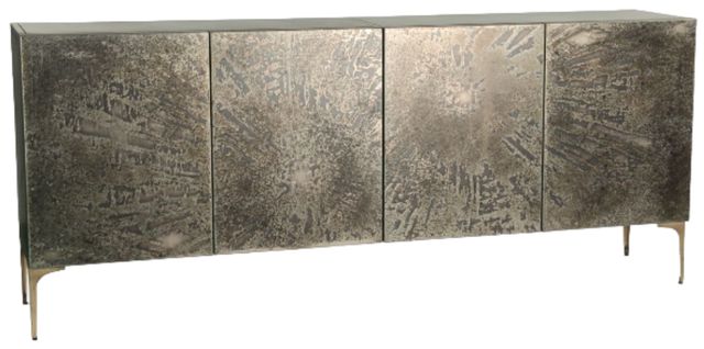 Home Trends & Design Mojave Brass/Desert Patina 4-Door Buffet-0