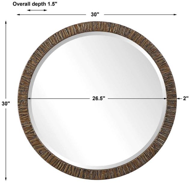 Uttermost® Wayde Gold Bark Round Mirror-2