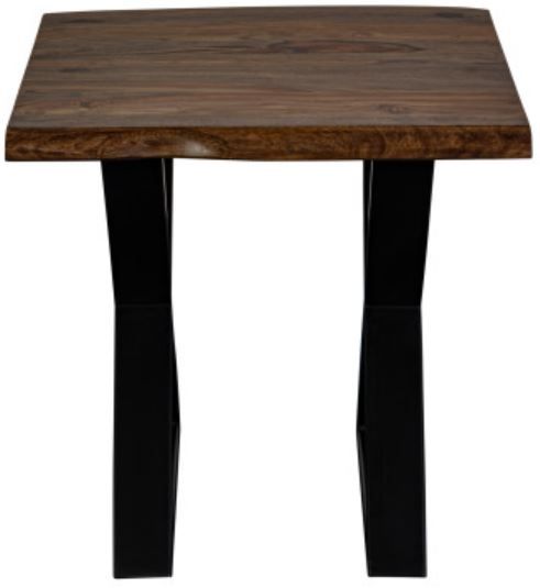 Porter International Designs Manzanita Harvest End Table with Black Metal Base-1