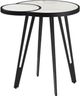 Armen Living Banks White Top Coffee Table with Black Base-0