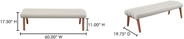 Moe's Home Collection Arlo Off White Bench-2