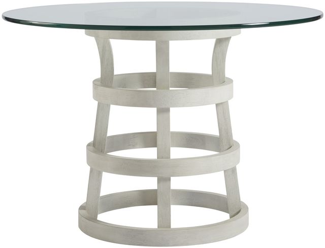 Universal Explore Home™ Escape-Coastal Living Home Glass Top 44" Dining Table with Sandbar Base-0