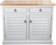 American Heartland Manufacturing Rustic Bright White Shutter Door Kitchen Island-1
