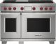 Wolf® 48" Stainless Steel Pro Style Dual Fuel Range and Infrared Charbroiler and Infrared Griddle-0