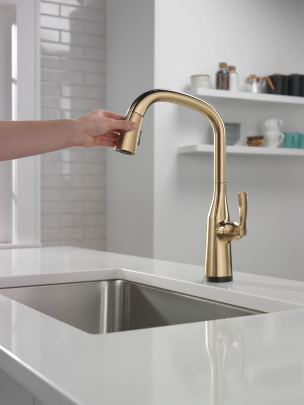 Delta Stryke® Lumicoat® Champagne Bronze Touch2O® Kitchen Faucet with Voice -3
