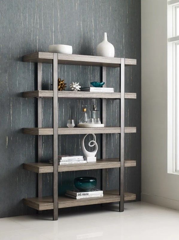 Hammary® Sandler Colt Gray Bookshelf-1