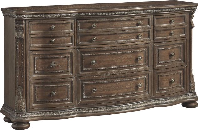 Signature Design by Ashley® Charmond 5-Piece Brown Queen Upholstered Sleigh Bed Set-2