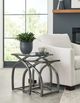 Hammary® Hidden Treasures 2-Piece Glass Top Vault Bunching Table with Gunmetal Base Set-1