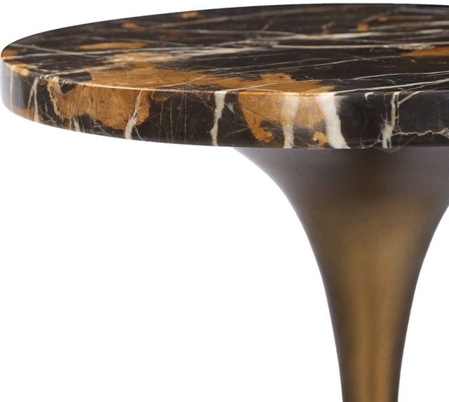 Uttermost® Karnes Black Marble Drink Table with Bronze Accent-3