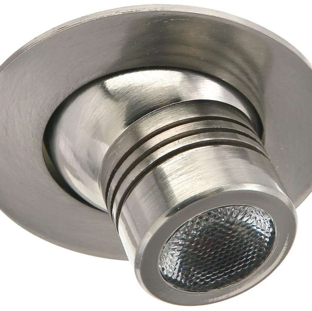 Cal® Lighting & Accessories Brushed Steel Eye Ball Recessed Display Light-0
