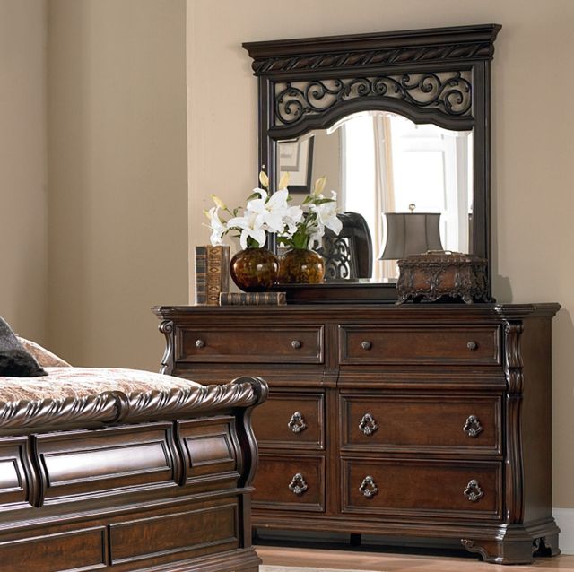 Liberty Furniture Arbor Place Brownstone Dresser and Mirror-1