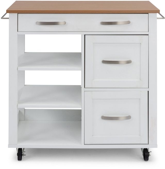 homestyles® Storage Plus Off-White Kitchen Cart-0