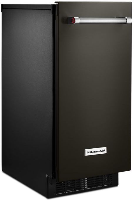 KitchenAid® 15" Black Stainless Steel with PrintShield™ Finish Automatic Ice Maker-2