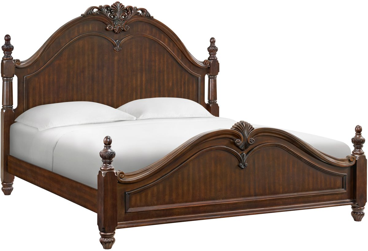 Elements International Northridge Cherry King Panel Bed