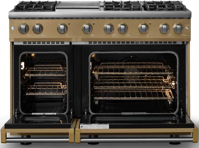 Viking® 5 Series 48" Golden Hour Pro Style Gas (LP) Range with Brushed Brass Trim-1