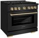 ZLINE Autograph Edition 36" Black Stainless Steel Pro Style Gas Range with 6 Burner Cooktop-3
