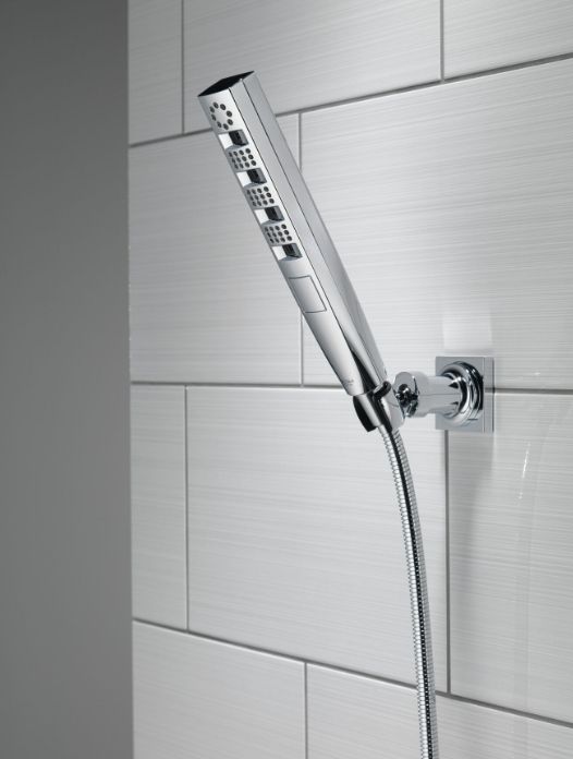 Delta Universal Showering Lumicoat® Chrome H2Okinetic® 4-Setting Wall Mount Hand Shower-3