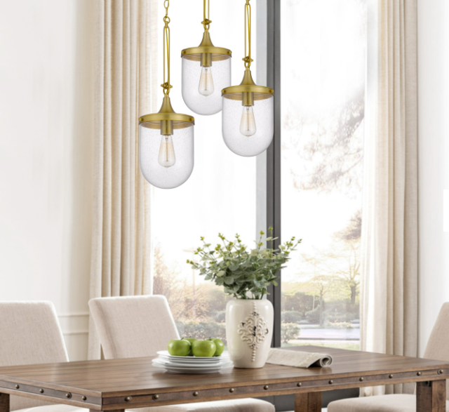 Cal® Lighting & Accessories Ithaca Antique Brass Pendant-1