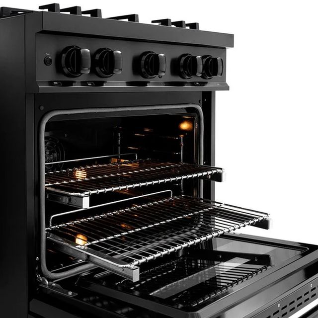 ZLINE 30" 4.2 cu. ft. Dual Fuel Range with 4 Burner DuoPro™ Cooktop and Electric Convection Oven in Black Stainless Steel-4