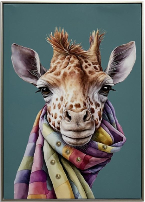 Classy Living Untamed Giraffe Colorful Scarf Wall Art-0
