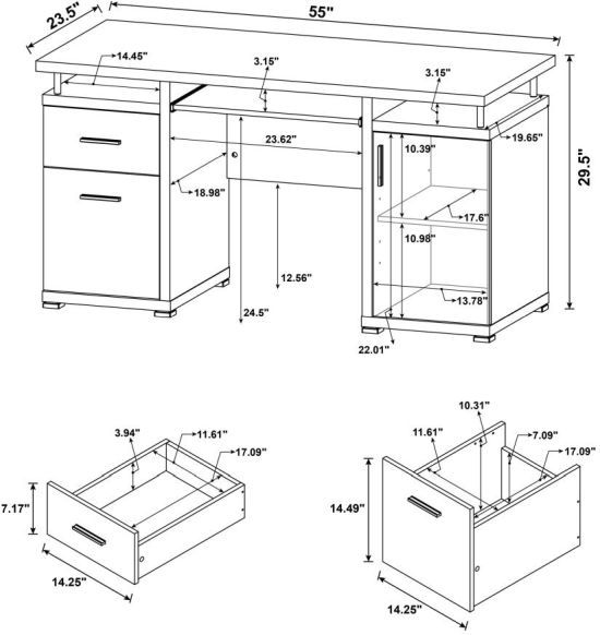 Coaster® Tracy Mango Computer Desk-2