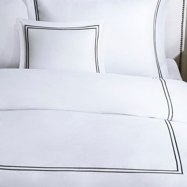 Olliix by Madison Park Signature Luxury Collection 5 Piece Black Full/Queen Embroidered Cotton Sateen Comforter Set-2