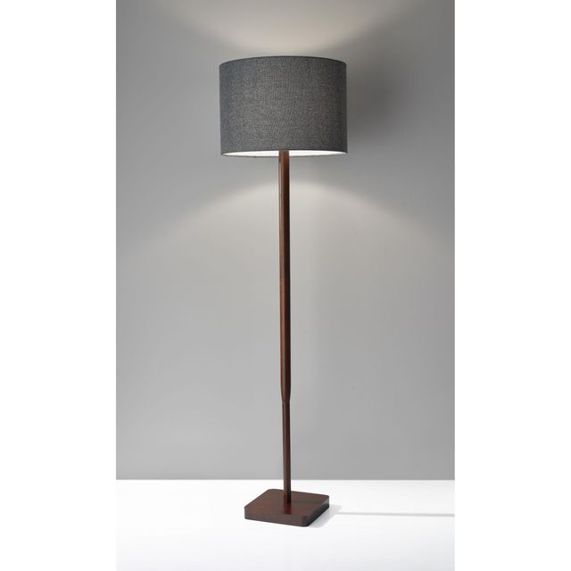 Adesso® Ellis Walnut Rubber Wood Floor Lamp-3