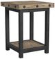 Flexsteel® Carpenter Light Brown Chairside Table with Black Metal Frames-0