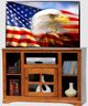 American Heartland Manufacturing Oak 46" TV Stand with Bookcase Sides-1