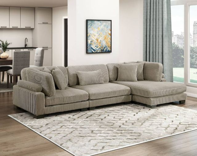 Homelegance® Traverse 3-Piece Taupe Modular Sectional with Reversible Chaise-1