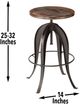Steve Silver Co. Sparrow Brown Adjustable Stool with Black Frame-2