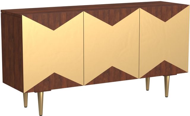 Powell® Kiera Brown/Gold Acacia Wood Console-0