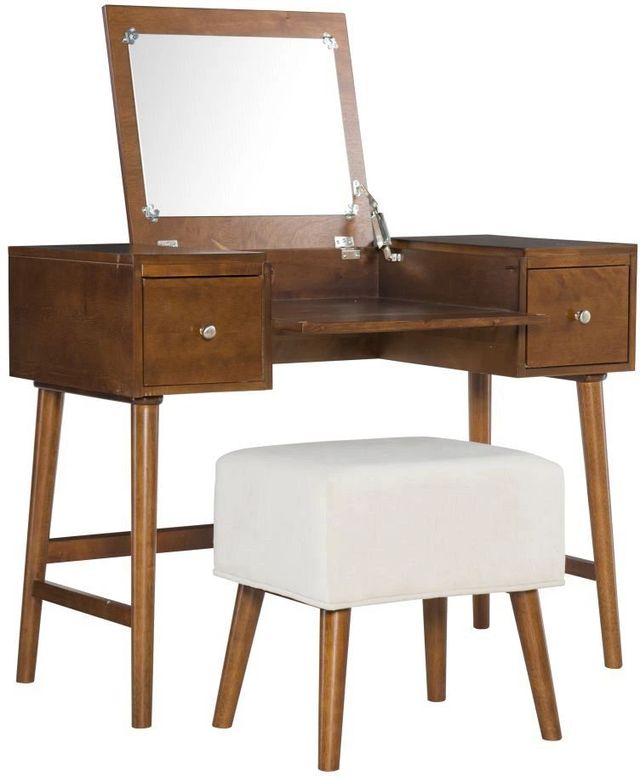 Linon Joanie 2-Piece Walnut Vanity Set-0