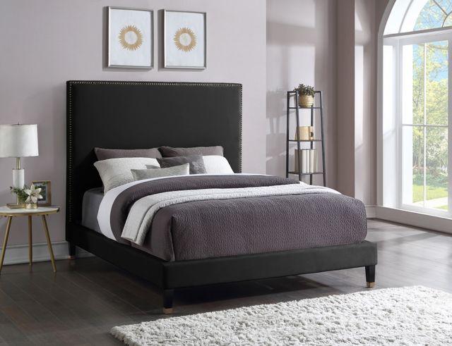 Meridian Furniture Harlie Black Velvet King Bed-3