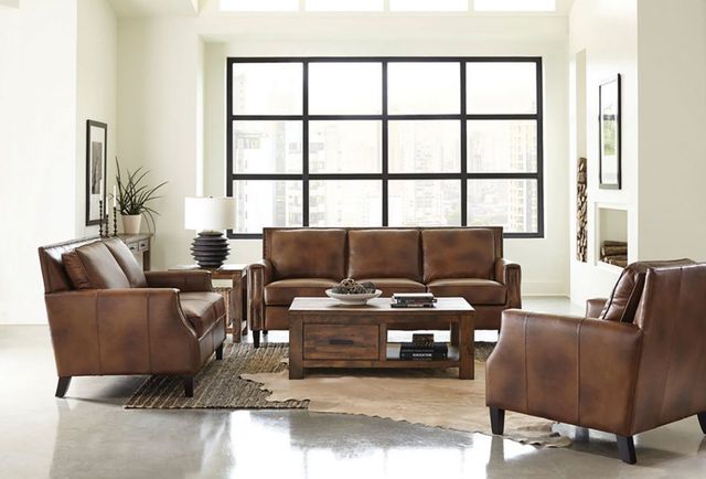 Coaster® Leaton 2-Piece Brown Sugar Living Room Set-0