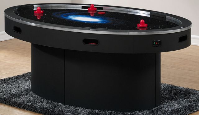 American Heritage Billiards Ellipse 6 Player Black Galaxy Air Hockey Table-0
