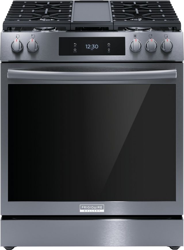 Frigidaire Gallery® 30" Smudge-Proof® Black Stainless Steel Slide In Gas Range