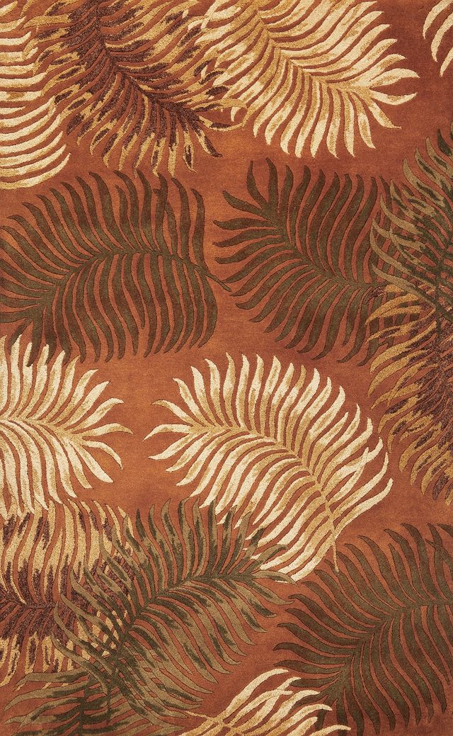 KAS Rugs Havana Rust Fern View 5'x8' Rug-0