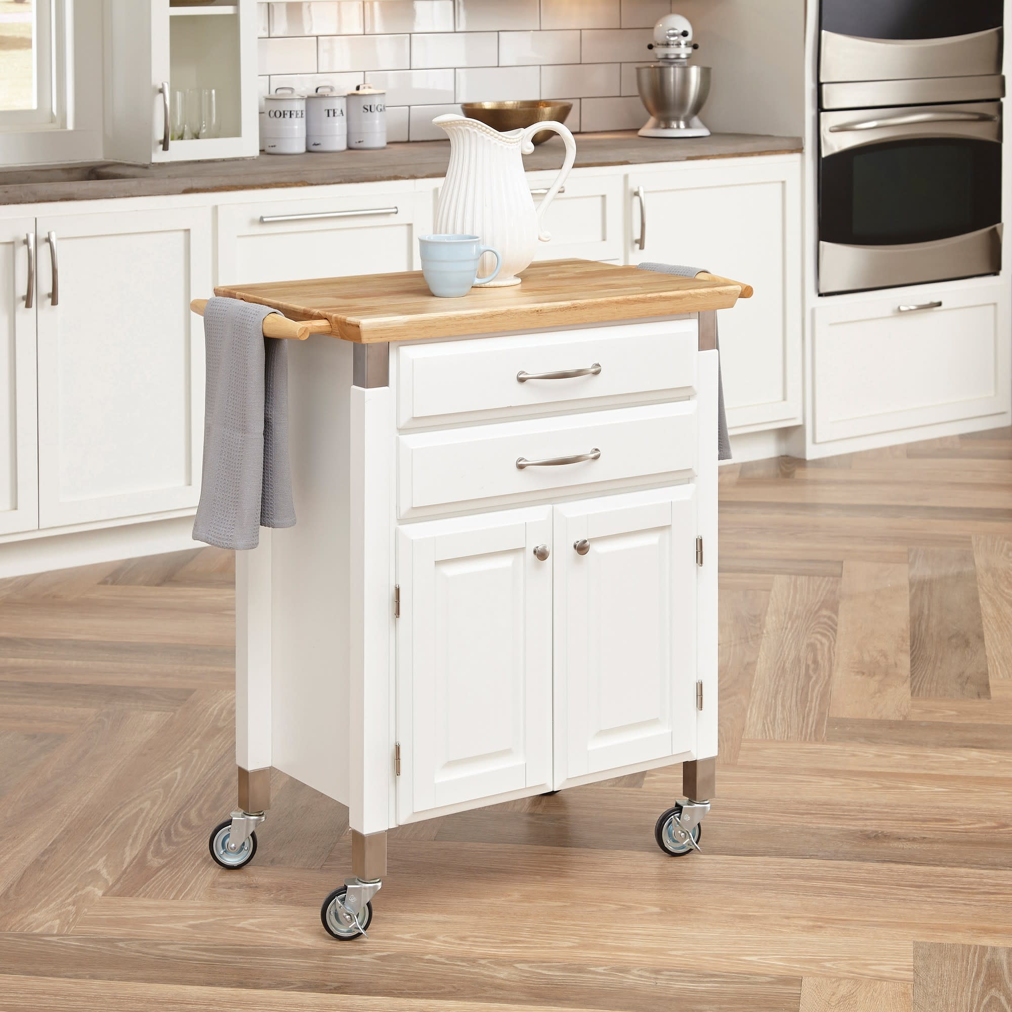 homestyles Dolly Madison White Kitchen Cart - Thumbnail 4