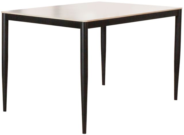 Cramco Marta White Sintered Stone Top 48" Dining Table with Matte Black Base-0