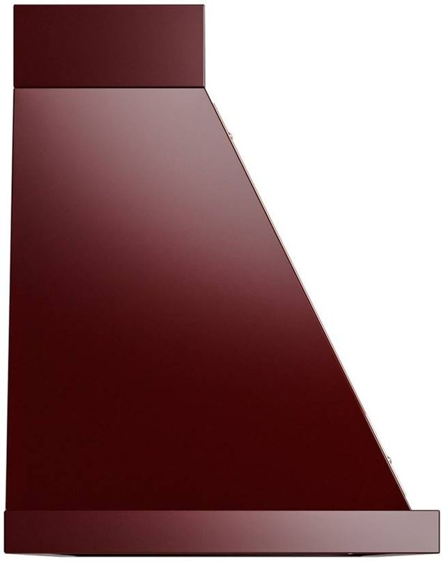 Ilve® Nostalgie II Noblesse 60" Burgundy Wall Mounted Range Hood with Copper Trim-2