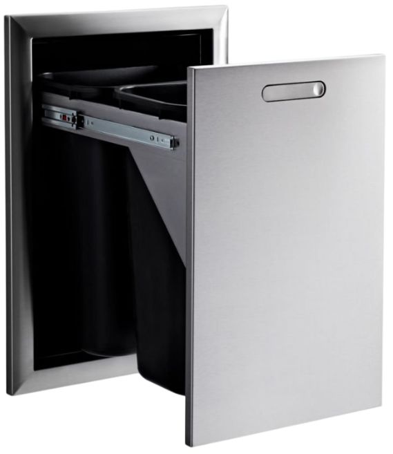 LYNX® Professional Ventana 20" Stainless Steel Outdoor Trash and Recycle Center-1