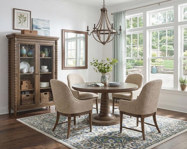 Legacy Classic Seraphina Midnight Oak Upholstered Dining Arm Chair-1