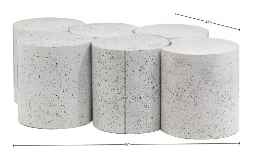 Meridian Furniture Dimple 6-Piece White 16'' Modular Nesting Coffee Table Set-2