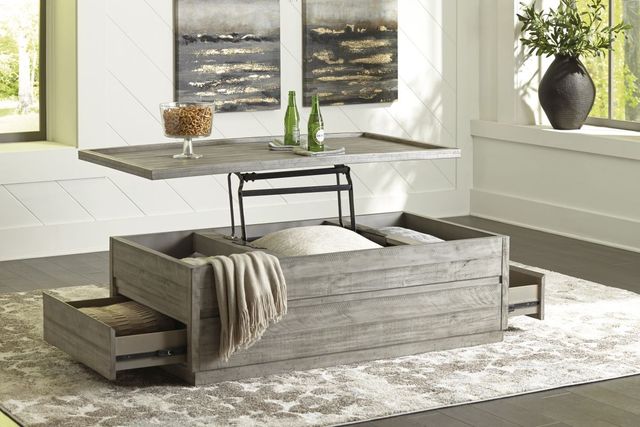 Signature Design by Ashley® Krystanza Weathered Gray Lift Top Coffee Table-3